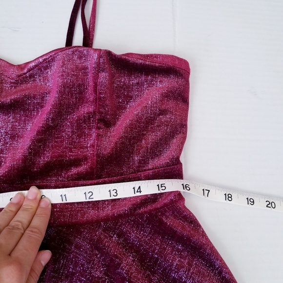 🌸 Free People | Velvet Red Strap‎ Flare dress L - Picture 5 of 10